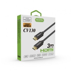 ACCETEL CV130 HDMI 4K VER:2.0 HIGH-SPEED WITH ETHERNET CABLE 3M ACCETEL CV130 HDMI 4K VER:2.0 HIGH-SPEED WITH ETHERNET CABLE 3M